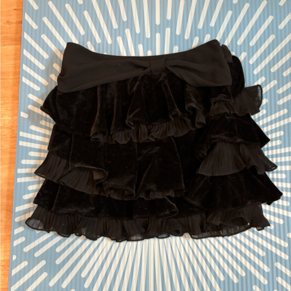 Velvet and silk skirt